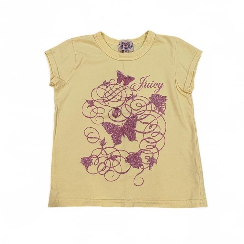 2000’s Vintage Kids Juicy Couture Butterfly Graphic Tee Shirt
